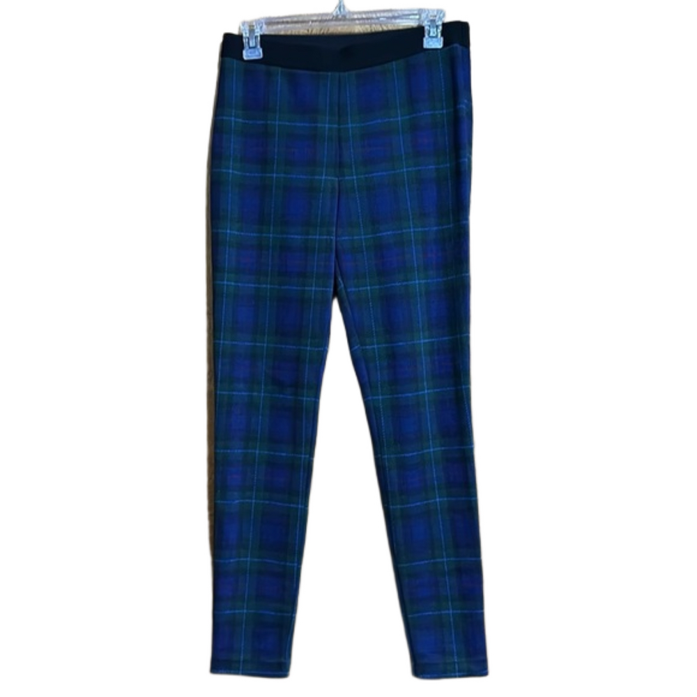 Talbots Blue Plaid Plaid Soho Ankle Pant Size 6 - EUC